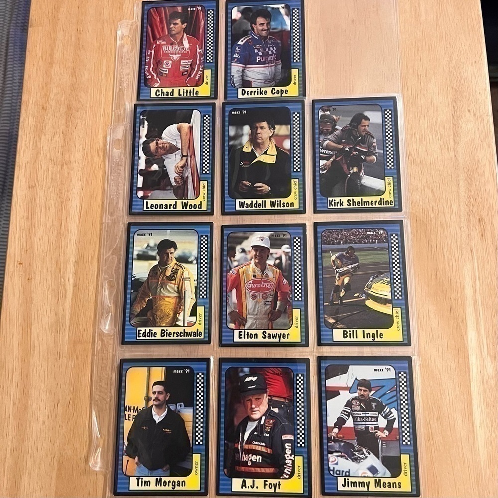 Vintage 1991 NASCAR Collectors Trading Cards.
